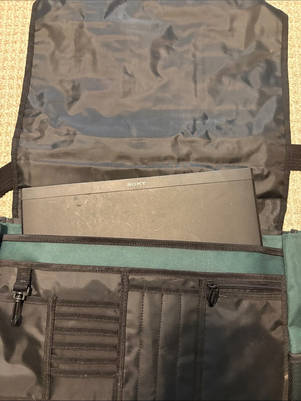 Green Messenger Bag by 4Imprint, U Penn logo